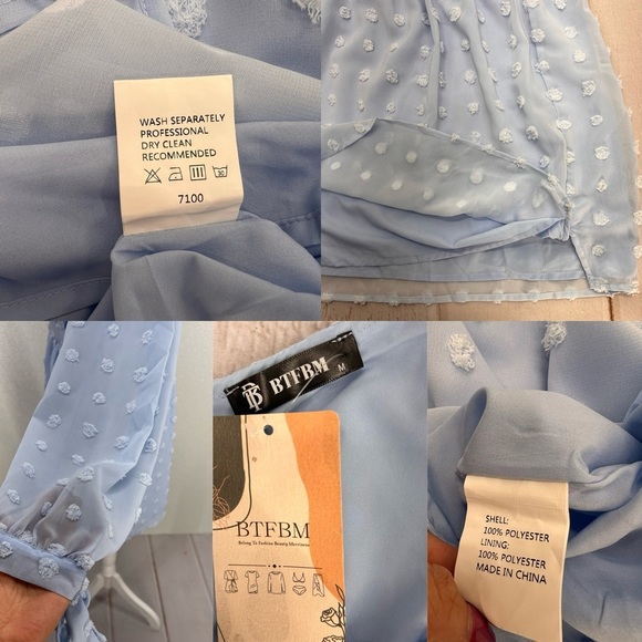 Women One Shoulder Long Sleeve Casual Summer Dresses 2024 Spring Swiss Dot M - Picture 14 of 17